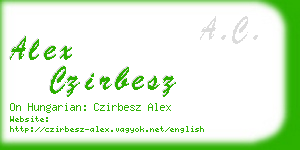 alex czirbesz business card